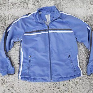 afi Sport Women Jacket Light Weight Blue Zip Up Long Sleeve Coat Size PS Petite